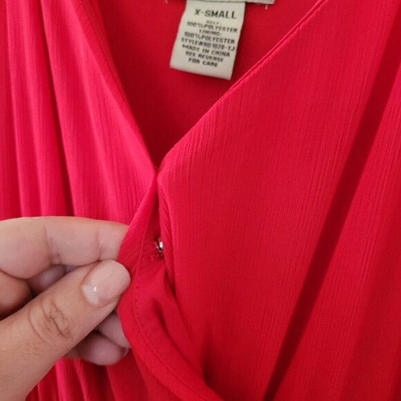 Flying Tomato Red Tiered Midi Dress Size Xsmall Adjustable Sleeveless Valentines - Picture 3 of 8